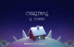 达芬奇模板 圣诞节3D雪景旋转效果DR开场视频模板下载