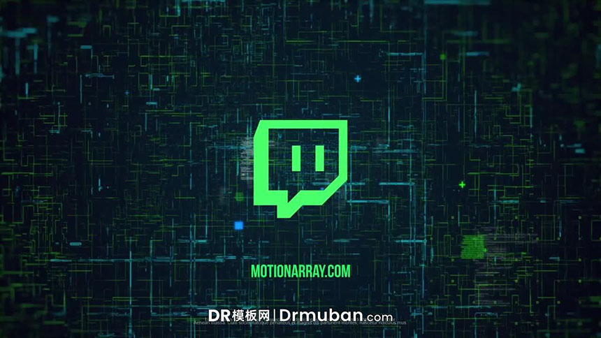 DR模板 科技感数字动态logo展示达芬奇模板免费下载-DR模板网
