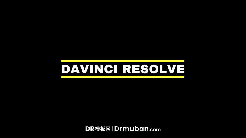 DR免费标题模板 简单实用动态全屏标题达芬奇模板下载