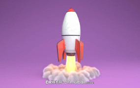 DR片头模板 火箭发射动态logo标志演绎达芬奇模板