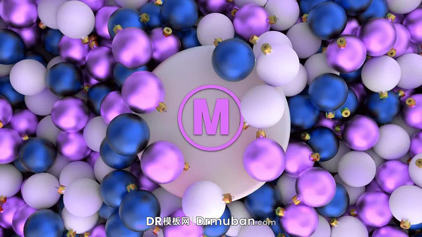 DR短视频模板 圣诞彩灯动态logo展示达芬奇模板-DR模板网