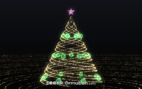 DR圣诞节预设 创意发光金色圣诞树派对开场达芬奇预设下载