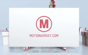 DR模板 3D效果圣诞元素动态logo展示达芬奇模板