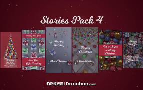 社交媒体DR模板 圣诞节竖屏短视频达芬奇模板