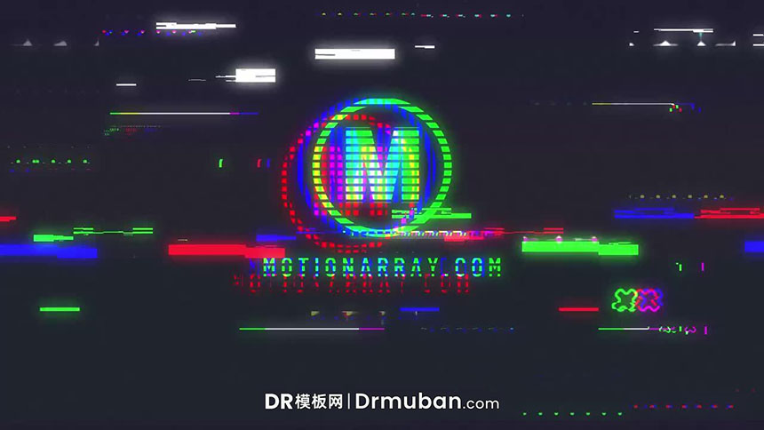 DR模板 游戏比赛开场片头故障效果logo展示达芬奇模板-DR模板网