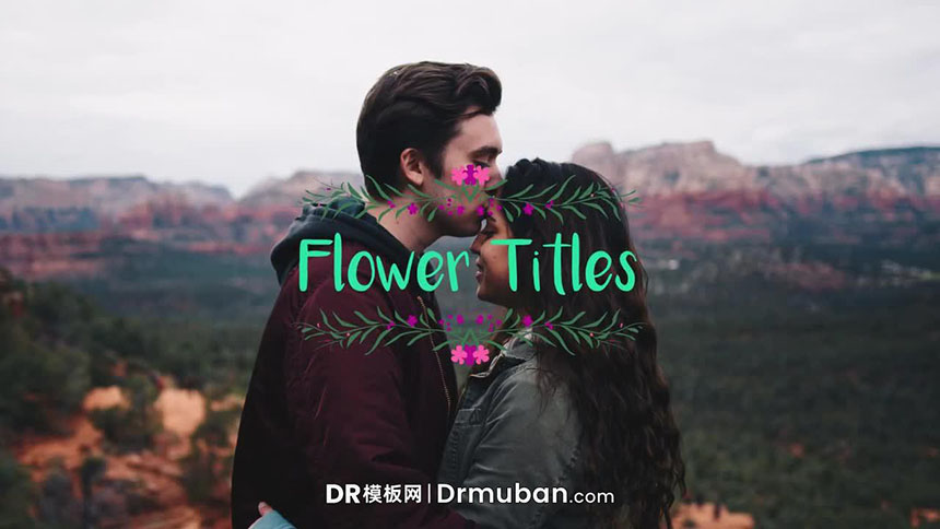 达芬奇模板 森系植物花卉生长告白短片全屏标题DR模板-DR模板网