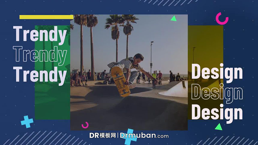 达芬奇模板 炫酷活力青少年滑板活动开场片头DR模板-DR模板网