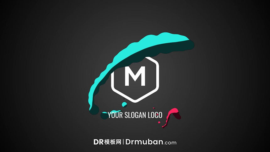 达芬奇模板 漫画风动态液体涂鸦logo展示DR模板下载-DR模板网