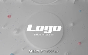 DR免费模板 3D立体白色抽象动态logo展示达芬奇模板下载