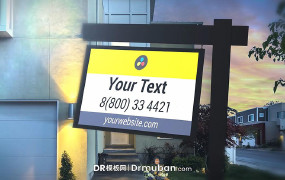 DR模板 房地产广告动态标语牌达芬奇模板下载