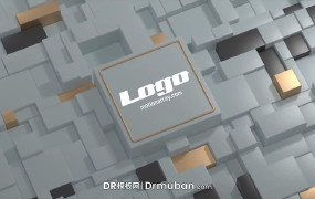 达芬奇模板 3D立体支柱动态logo展示DR视频模板免费下载