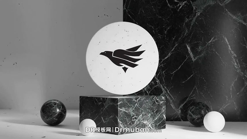 达芬奇视频模板 大气奢华大理石3D立体logo展示DR模板下载-DR模板网