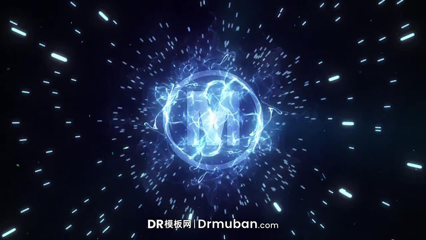 DR模板 能量聚集爆炸动态标志logo展示达芬奇模板下载-DR模板网