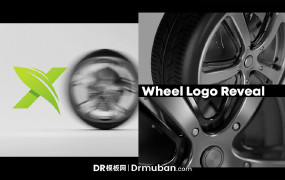 达芬奇片头模板 汽车3D车轮滚动动态logo展示DR视频模板下载