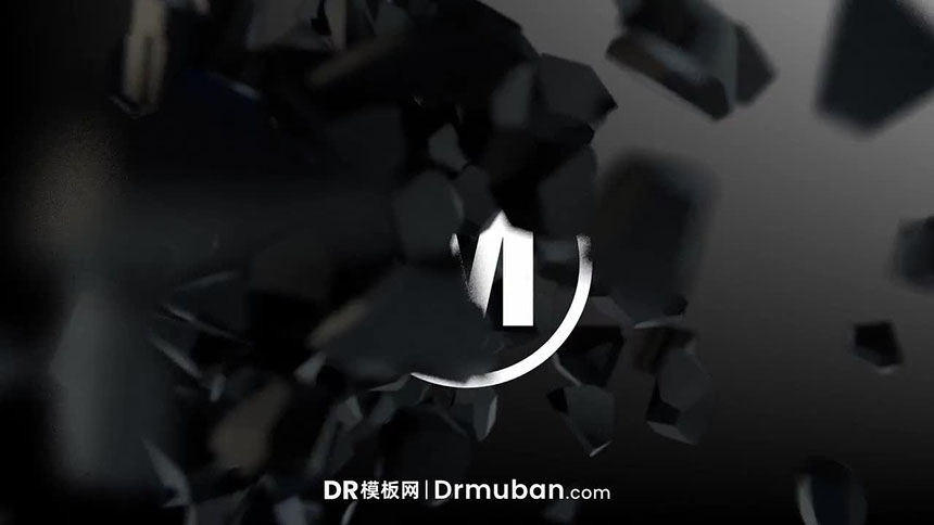达芬奇模板 立方体破碎洒落效果电影开场预告视频DR下载-DR模板网