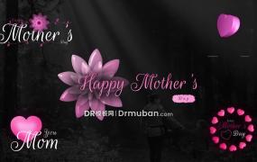 达芬奇标题模板 温馨母亲节动态花朵全屏标题DR模板下载