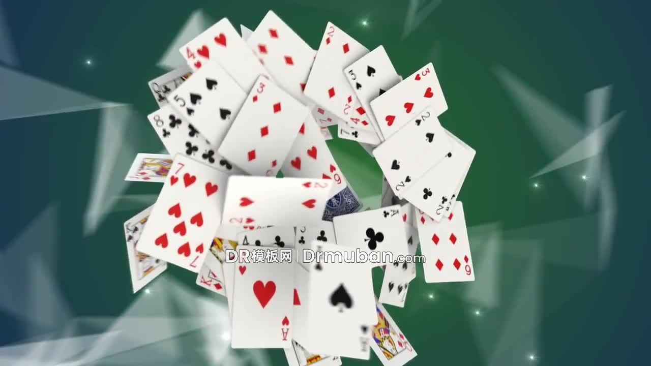 达芬奇模板 创意魔术扑克牌动态logo标志展示DR模板下载